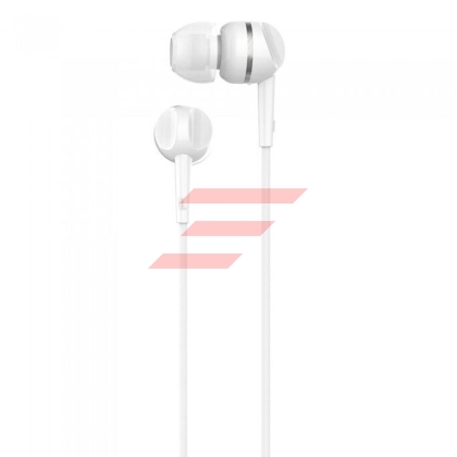 Casca cu fir stereo Earbuds 105, tip "In-Ear", cu mufa de 3,5 mm, cablu 1.2 m, microfon, Control pe fir, Alb