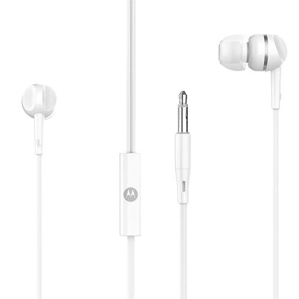 Casca cu fir stereo Earbuds 105, tip "In-Ear", cu mufa de 3,5 mm, cablu 1.2 m, microfon, Control pe fir, Alb