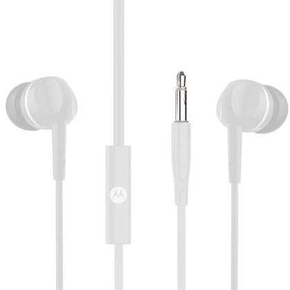 Casca cu fir stereo Earbuds 105, tip "In-Ear", cu mufa de 3,5 mm, cablu 1.2 m, microfon, Control pe fir, Alb