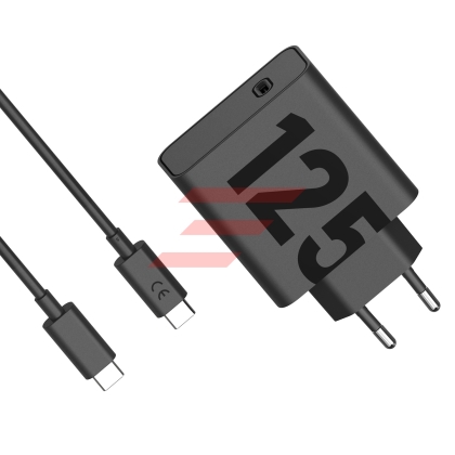 Incarcator retea TurboPower 125W GaN, port USB Type-C, inclus cablu USB Type-C (6.5A), Negru