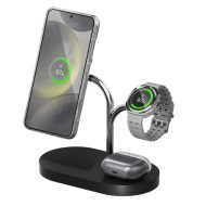 Stand de birou incarcare Wireless Charger Trio, Negru