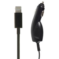 Incarcator auto compact - Apple Lightning, 2.1 A, MFI, cablu incarcare fix, Negru