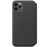 iPhone 11 Pro Max - Husa Flip tip "Leather Folio", deschidere orizontala - Negru