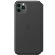 iPhone 11 Pro Max - Husa Flip tip "Leather Folio", deschidere orizontala - Negru