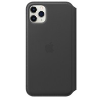 iPhone 11 Pro Max - Husa Flip tip "Leather Folio", deschidere orizontala - Negru