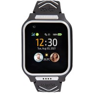 Smartwatch Watch 4, LTE, cu tripla localizare (LBS, GPS, Wi-Fi), IP67, Negru Gri