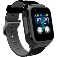 Smartwatch Watch 4, LTE, cu tripla localizare (LBS, GPS, Wi-Fi), IP67, Negru Gri