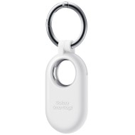 Husa protectie cu breloc pentru Galaxy SmartTag2, silicon - Alb