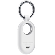 Husa protectie cu breloc pentru Galaxy SmartTag2, silicon - Alb