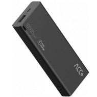 Acumulator portabil universal ACC+ THIN, capacitate 10000 mAh, Fast Charge, inclus cablu microUSB - Negru