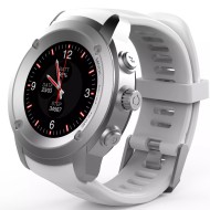 Smartwatch FitGo FW17 Power, GPS, bratara neagra sport - Alb Argintiu