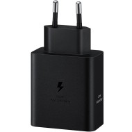 Incarcator retea Super Fast Charger 50W, Adapter Duo USB Type-C, Low Standby, cablu Type-C (5A) inclus, Negru