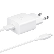 Incarcator retea Fast Charger 15W, port USB Type-C, cablu Type-C - Type-C inclus, Alb