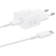 Incarcator retea Super Fast Charger 25W, port USB Type-C, cablu Type-C - Type-C inclus, Alb